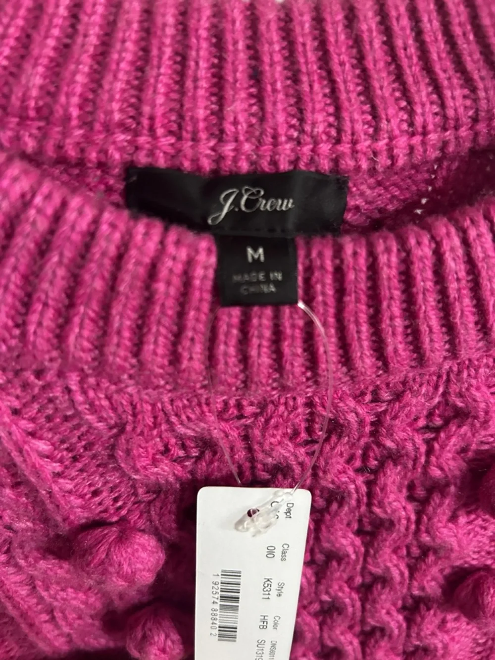 J. Crew Pink Cable Knit Crewneck Sweater - Picture 5 of 6